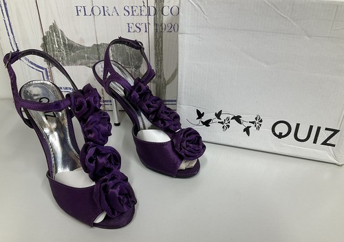Quiz purple satin stiletto - purple,