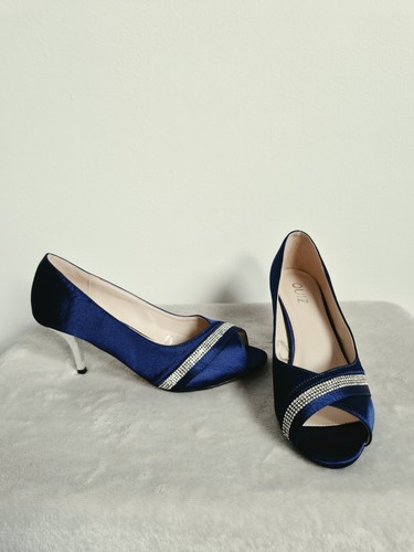 Quiz blue satin - quiz, embellished
