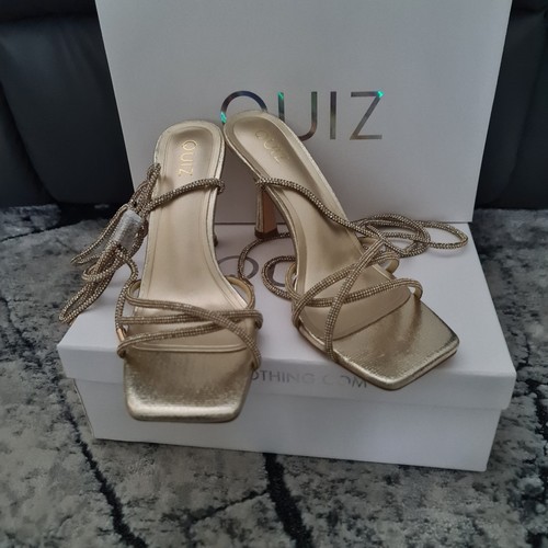 Quiz gold heels size ladies - gold, 7