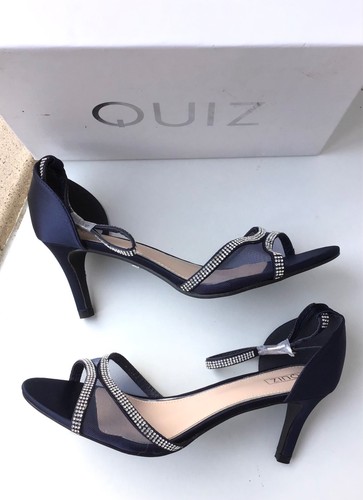 Quiz navy satin - navy, heels